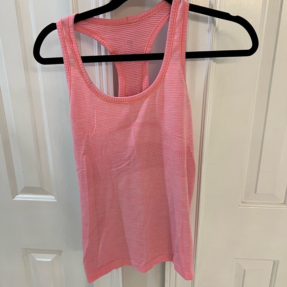 Lululemon slim fit swiftly tank pink size 6